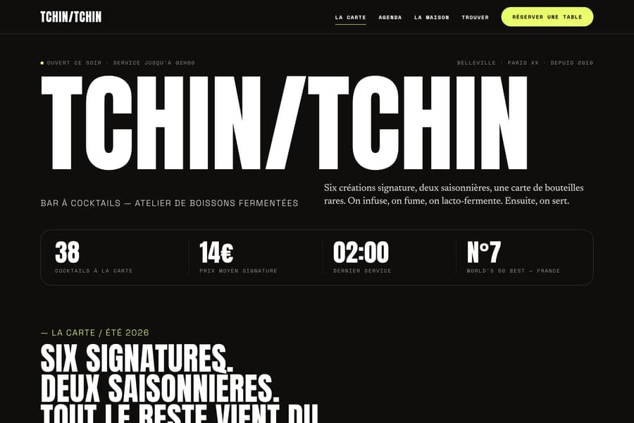 Aperçu du site de TchinTchin